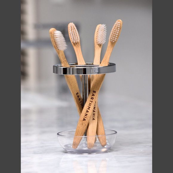 PREMIUM BAMBOO TOOTHBRUSHES - Box of 4 EARTHMANIA - Picture 2 of 4